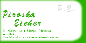 piroska eicher business card